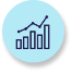 Upward arrow and graph icon symbolizing higher conversion rates through effective web design.