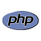 PHP icon representing server-side web development for dynamic websites.